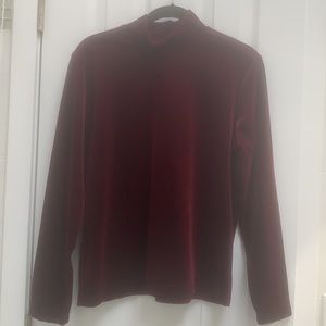 Velour turtleneck top